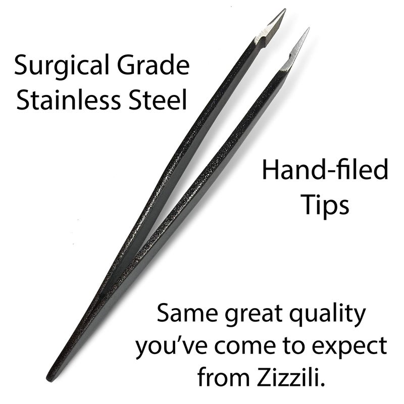 Zizzili Basics Mini Slant Tweezers - Best Tweezers for Eyebrow, Facial Hair Removal and your Precision Needs (Midnight Ombre) - Image 3